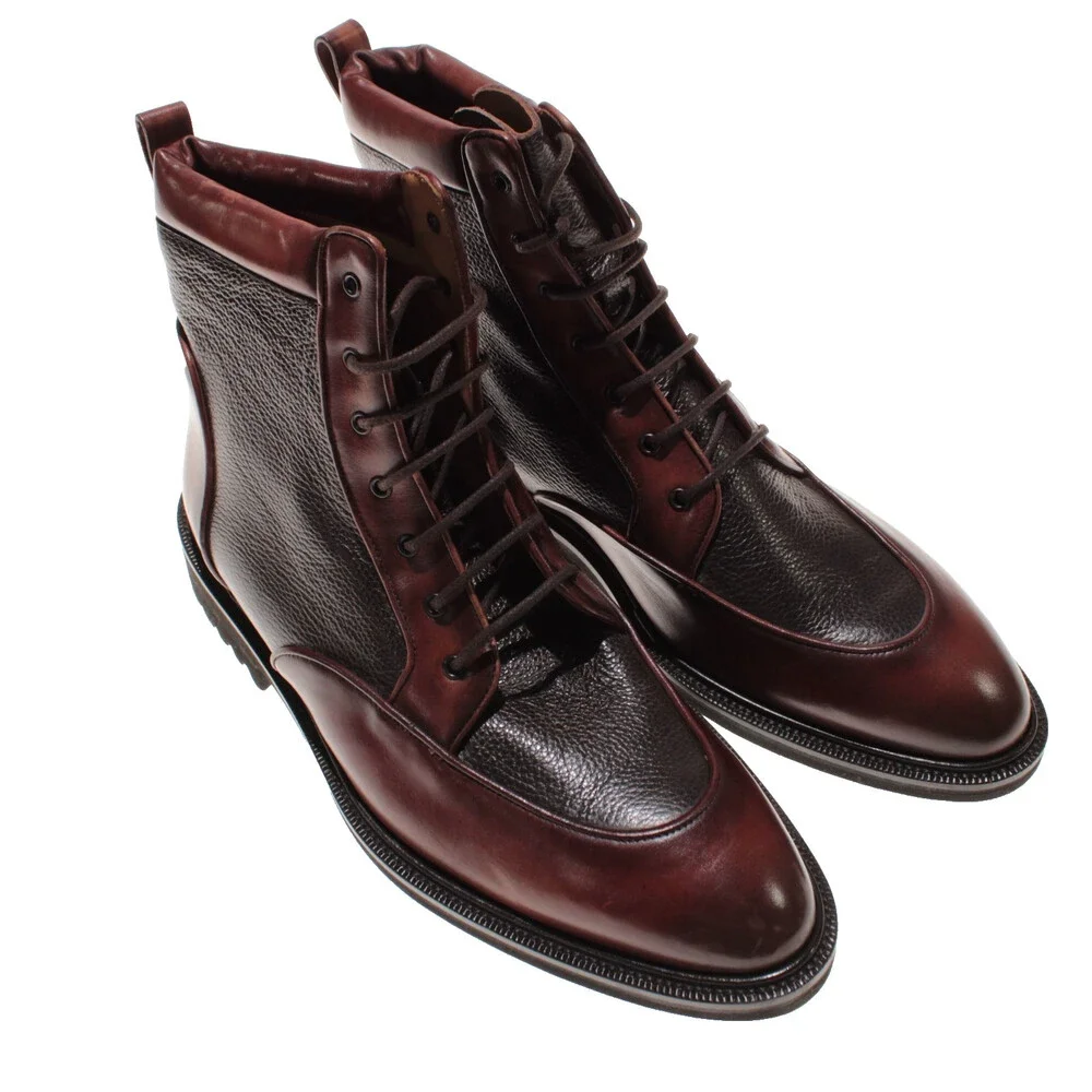 Pastori NWD Macrinus Lace Up Boots Size 9 US in Brown Leather Made in Italy